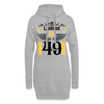 Legenden sind 49 Jahre alt, Geburtstag 49 - Hoodie-Kleid - Grau meliert - Vorne