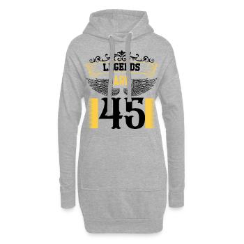 Legenden sind 45 Jahre alt, Geburtstag 45 - Hoodie-Kleid - Grau meliert - Vorne