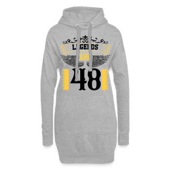 Legenden sind 48 Jahre alt, Geburtstag 48 - Hoodie-Kleid - Grau meliert - Vorne