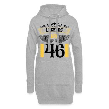 Legenden sind 46 Jahre alt, Geburtstag 46 - Hoodie-Kleid - Grau meliert - Vorne