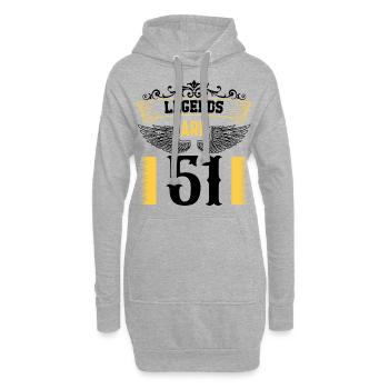Legenden sind 51 Jahre alt, Geburtstag 51 - Hoodie-Kleid - Grau meliert - Vorne