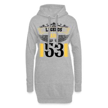 Legenden sind 53 Jahre alt, Geburtstag 53 - Hoodie-Kleid - Grau meliert - Vorne