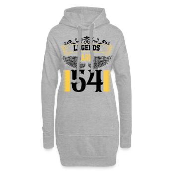 Legenden sind 54 Jahre alt, Geburtstag 54 - Hoodie-Kleid - Grau meliert - Vorne