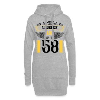 Legenden sind 58 Jahre alt, Geburtstag 58 - Hoodie-Kleid - Grau meliert - Vorne