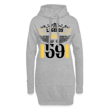 Les légendes ont 59 ans, 59 ans d’anniversaire - Sweat-shirt à capuche long Femme - gris chiné - Devant