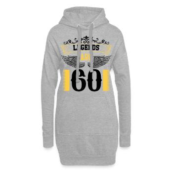 Les légendes ont 60 ans, 60 ans d’anniversaire - Sweat-shirt à capuche long Femme - gris chiné - Devant