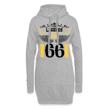 Legenden sind 66 Jahre alt, Geburtstag 66 - Hoodie-Kleid - Grau meliert - Vorne