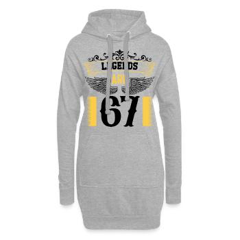 Legends are 67 years old, birthday 67 - Hoodie Dress - heather grey - Front