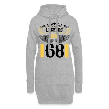 Legenden sind 68 Jahre alt, Geburtstag 68 - Hoodie-Kleid - Grau meliert - Vorne