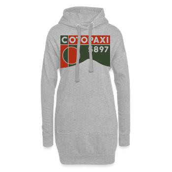 Cotopaxi Finisher Volcano Hiking Ecuador Keepsake - Hoodie Dress - heather grey - Front