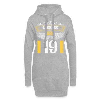 Les légendes ont 19 ans, leur anniversaire 19 - Sweat-shirt à capuche long Femme - gris chiné - Devant