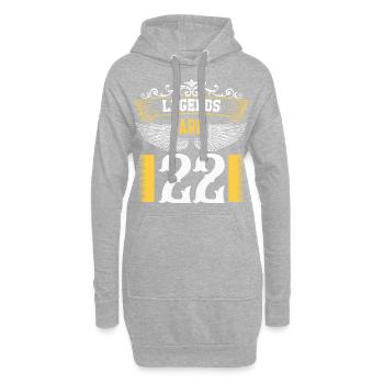 Les légendes ont 22 ans, 22 ans d’anniversaire - Sweat-shirt à capuche long Femme - gris chiné - Devant