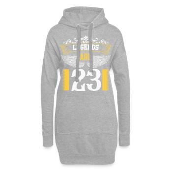Legenden sind 23 Jahre alt, Geburtstag 23 - Hoodie-Kleid - Grau meliert - Vorne