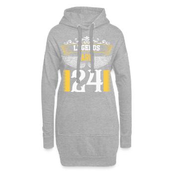 Legenden sind 24 Jahre alt, Geburtstag 24 - Hoodie-Kleid - Grau meliert - Vorne