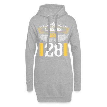 Legenden sind 28 Jahre alt, Geburtstag 28 - Hoodie-Kleid - Grau meliert - Vorne