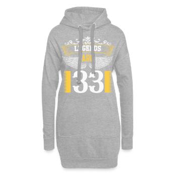 Legenden sind 33 Jahre alt, Geburtstag 33 - Hoodie-Kleid - Grau meliert - Vorne