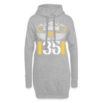 Legenden sind 35 Jahre alt, Geburtstag 35 - Hoodie-Kleid - Grau meliert - Vorne