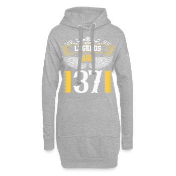 Les légendes ont 37 ans, 37 ans d’anniversaire - Sweat-shirt à capuche long Femme - gris chiné - Devant