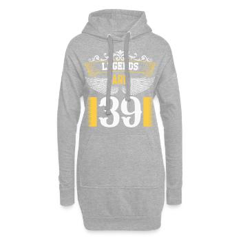 Les légendes ont 39 ans, 39 ans d’anniversaire - Sweat-shirt à capuche long Femme - gris chiné - Devant