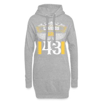 Legenden sind 43 Jahre alt, Geburtstag 43 - Hoodie-Kleid - Grau meliert - Vorne