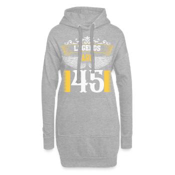 Legenden sind 45 Jahre alt, Geburtstag 45 - Hoodie-Kleid - Grau meliert - Vorne