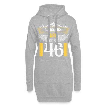 Legenden sind 46 Jahre alt, Geburtstag 46 - Hoodie-Kleid - Grau meliert - Vorne