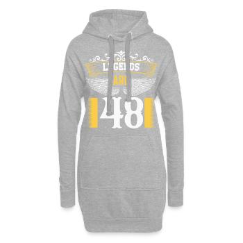 Legenden sind 48 Jahre alt, Geburtstag 48 - Hoodie-Kleid - Grau meliert - Vorne
