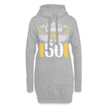 Les légendes ont 50 ans, 50 ans d’anniversaire - Sweat-shirt à capuche long Femme - gris chiné - Devant