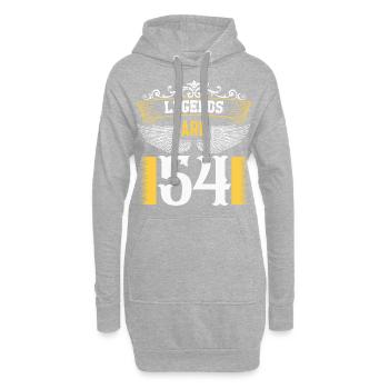 Legenden sind 54 Jahre alt, Geburtstag 54 - Hoodie-Kleid - Grau meliert - Vorne
