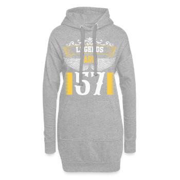 Legenden sind 57 Jahre alt, Geburtstag 57 - Hoodie-Kleid - Grau meliert - Vorne