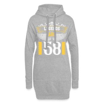 Legenden sind 58 Jahre alt, Geburtstag 58 - Hoodie-Kleid - Grau meliert - Vorne