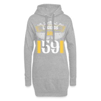 Les légendes ont 59 ans, 59 ans d’anniversaire - Sweat-shirt à capuche long Femme - gris chiné - Devant