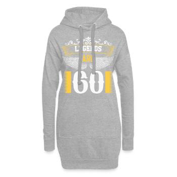 Les légendes ont 60 ans, 60 ans d’anniversaire - Sweat-shirt à capuche long Femme - gris chiné - Devant