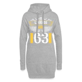 Legenden sind 63 Jahre alt, Geburtstag 63 - Hoodie-Kleid - Grau meliert - Vorne