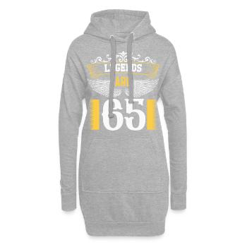 Legenden sind 65 Jahre alt, Geburtstag 65 - Hoodie-Kleid - Grau meliert - Vorne