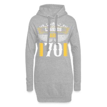 Legenden sind 70 Jahre alt, Geburtstag 70 - Hoodie-Kleid - Grau meliert - Vorne