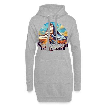 Matterhorn Zermatt Wandern Skifahren Souvenir - Hoodie-Kleid - Grau meliert - Vorne