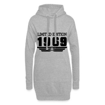 1969 - Sweat-shirt à capuche long Femme - gris chiné - Devant