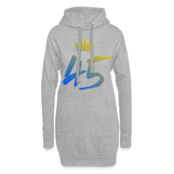45 Couronne numérique - Sweat-shirt à capuche long Femme - gris chiné - Devant