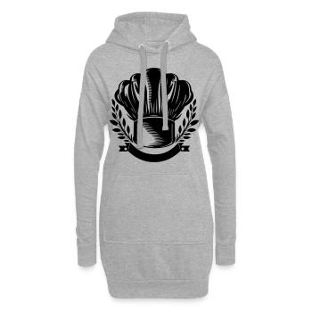 Chapeau de chef Symbole du chef - Sweat-shirt à capuche long Femme - gris chiné - Devant