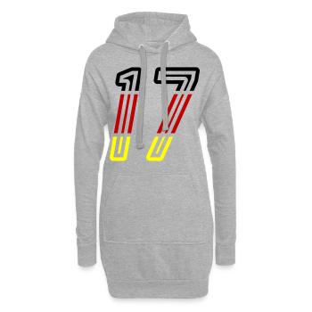 17 Symbole numérique Allemagne - Sweat-shirt à capuche long Femme - gris chiné - Devant