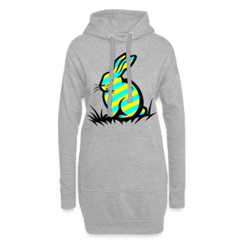 Ostern Symbol Hase - Hoodie-Kleid - Grau meliert - Vorne