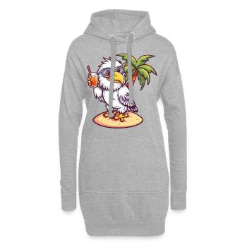Adler Sommer Strand Urlaub - Hoodie-Kleid - Grau meliert - Vorne