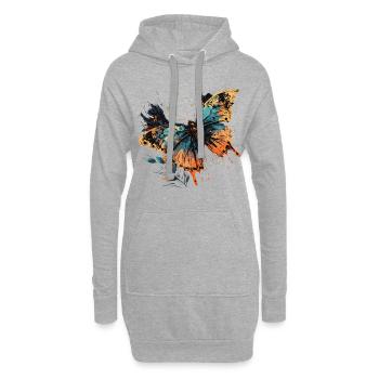 Pretty Butterfly - Hoodie Dress - heather grey - Front