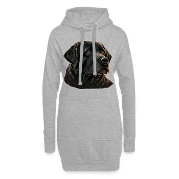 Chubby Gesicht Schwarz Labrador Retriever - Hoodie-Kleid - Grau meliert - Vorne