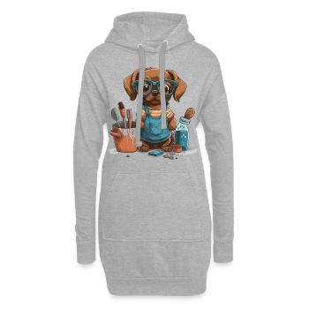 Pottery Paws : A Dogs Artistic Adventure - Sweat-shirt à capuche long Femme - gris chiné - Devant