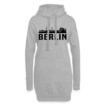 Berlin skyline berlin - Hoodie-Kleid - Grau meliert - Vorne