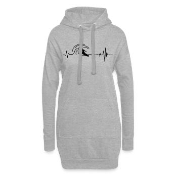 Surf Heartbeat Surf Surfer - Sweat-shirt à capuche long Femme - gris chiné - Devant