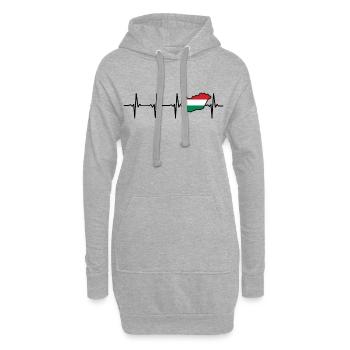 Heartbeat Hungary Carte Cadeau pour la Hongrie - Sweat-shirt à capuche long Femme - gris chiné - Devant
