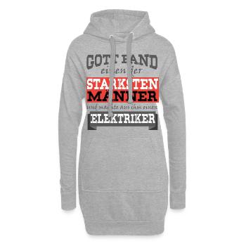 Elektriker - Coole deutsche Elektro-Geschenkidee - Hoodie-Kleid - Grau meliert - Vorne
